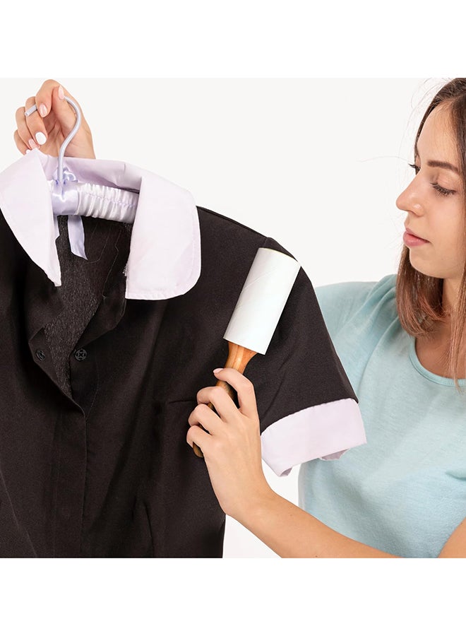 Home Pro رول لنت المنزلي برو من الخيزران مع مقبض خشبي أنيق، أوراق ورق كريب شديدة اللاصق، إزالة شعر الحيوانات والألياف من الأثاث والسيارة والملابس، صديق للبيئة وقابل لإعادة الاستخدام يدويًا  - Image 5