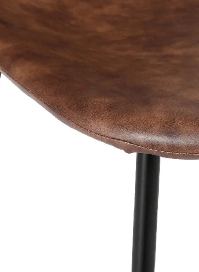 atmosphera Vladi Leather Effect Polyurethane Foam Dining Chair Brown and Black 82 x 43.5 x 52.5 cm 157054A