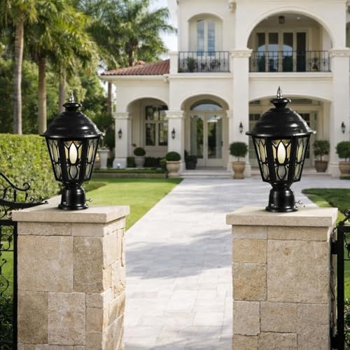 GAUVIK Premium Black Waterproof Outdoor Gate Light Elegant Exterior Lighting for Villa, Boundary, Garden Pathway, Driveway, Porch, Farmhouse, Hotel, Resort,Backyard, Outdoor Decorative (Pack of 2) - Image 4