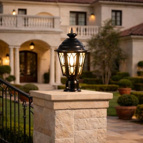 GAUVIK Premium Black Waterproof Outdoor Gate Light Elegant Exterior Lighting for Villa, Boundary, Garden Pathway, Driveway, Porch, Farmhouse, Hotel, Resort,Backyard, Outdoor Decorative (Pack of 2) - Image 2