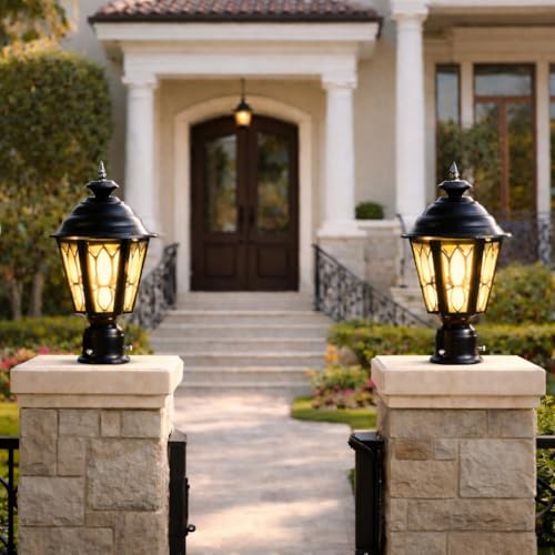 GAUVIK Premium Black Waterproof Outdoor Gate Light Elegant Exterior Lighting for Villa, Boundary, Garden Pathway, Driveway, Porch, Farmhouse, Hotel, Resort,Backyard, Outdoor Decorative (Pack of 2) - Image 5