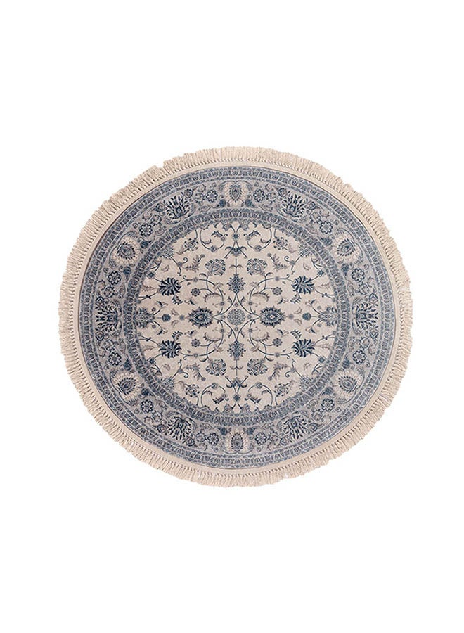 In-House Wooded Design Turkish Round Decorative Carpet - Grey - 120x120 cm - Image 3