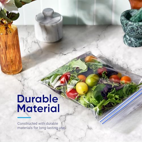GREENTWISH Zip 'N' Seal (Pack of 60) Double Seal Zip Lock Bags, Freezer/Microwave Safe, Reusable LDPE Transparent Freezer Bags, Small-20, Medium-20, Large-20 - Image 5