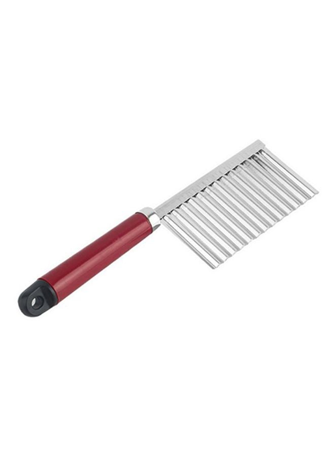 Sharpdo Multifunctional Stainless Steel Corrugated Cutting Knife Silver/Red 22x6x1cm - Image 1