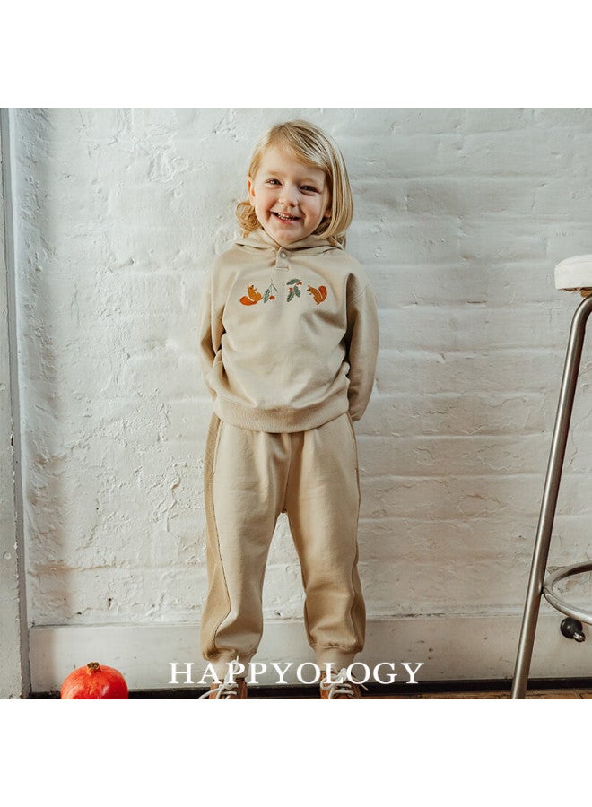 Happyology Uk Kids Autumn Winter Hooded Girls Embroidered Top Boys Long Sleeve Sweatshirt - Image 1