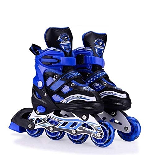 AUTHFORT Roller Skates for Girls Age Group 7-12 Years Adjustable Inline Skating Shoes with School Sport-Multi Colour (Blue Inline) - Image 1