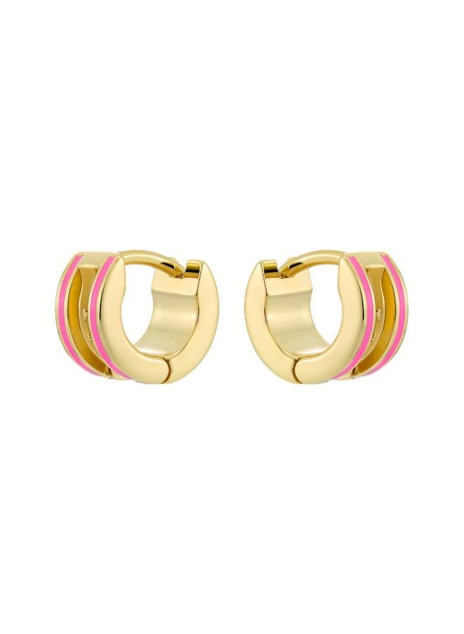 Ted Baker ROLO: Classic Colour Enamel Roll Huggie Earrings - Image 3