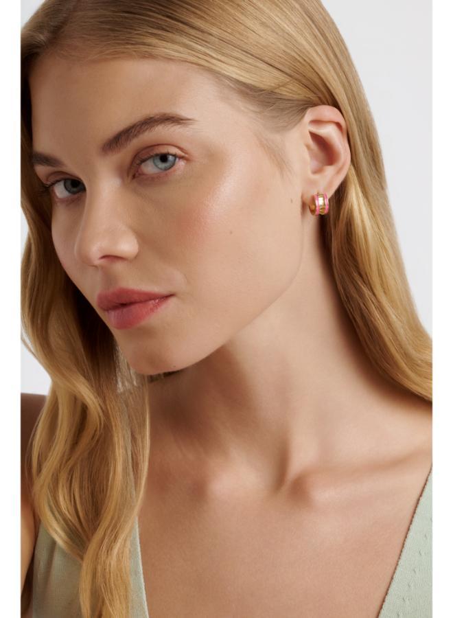Ted Baker ROLO: Classic Colour Enamel Roll Huggie Earrings - Image 4