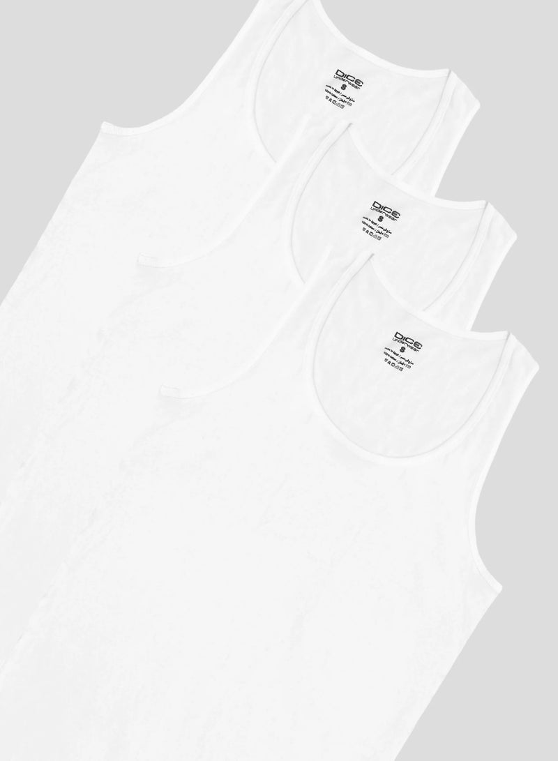 Dice Men's 100% Cotton Tank Tops 6-Pack, Multicolour, Sleeveless Undershirts, White, Black, Navy, Grey - Image 5