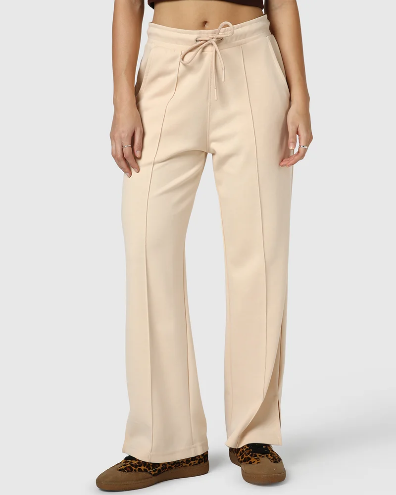 bewakoof Women's Brazilian Sand Brown Oversized Track Pants