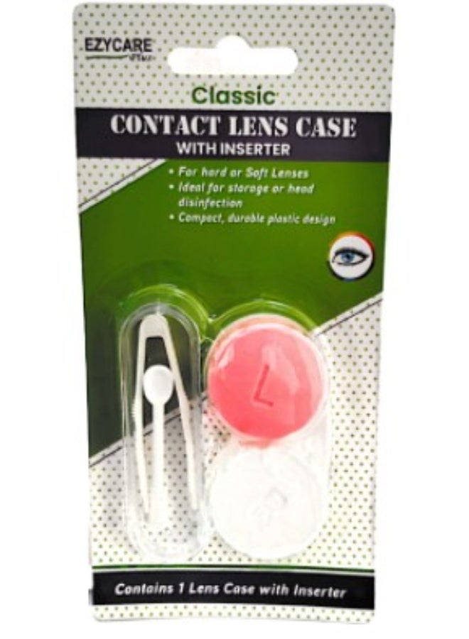 Ezycare Classic Contact Lens Case With Inserter (Pink) - Image 1