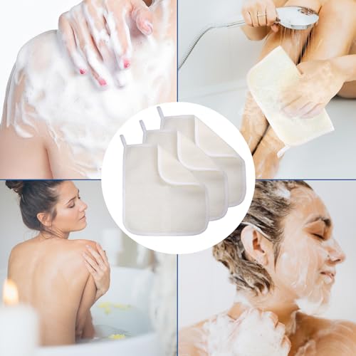 GigaGround Exfoliating Washcloth (3 Pack), Shower Cloth for Body and Face Exfoliator Scrubber, Two Sides Exfoliate Shower Rag Wash Cloths Nylon Cotton Loofah Sponge Scrub Towel estropajos para el cuerpo - Image 5