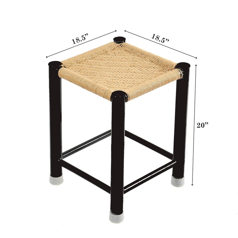 Anamika Pidha Medium Traditional Handicraft Pida Mudaa Chowki Pidha Sitting Stool Hand Wooven with Colorful Cotton Threads Ideal for Sitting 42 X 42 X 32 in Size Model Number3 - Image 2