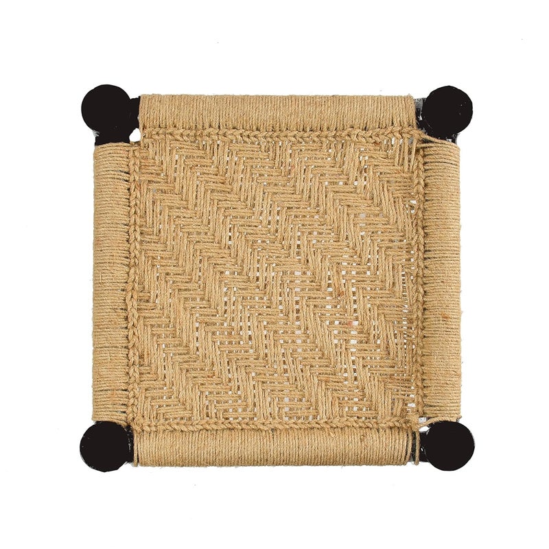 Anamika Pidha Medium Traditional Handicraft Pida Mudaa Chowki Pidha Sitting Stool Hand Wooven with Colorful Cotton Threads Ideal for Sitting 42 X 42 X 32 in Size Model Number3 - Image 5