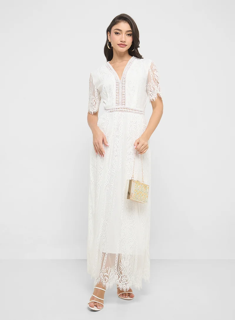 ELLA Lace Overlay Maxi Dress