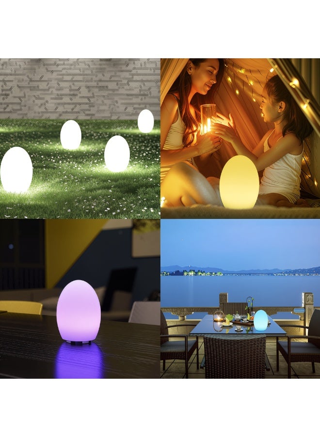 ETRONIK مصباح LED على شكل بيضة مقاس 6 بوصات قابل لإعادة الشحن والتحكم عن بعد، مصباح مزاجي متغير الألوان 16 ضوء ليلي متوهج قابل للتعتيم إضاءة زخرفية للمنزل والحفلات والبار وحفلات الزفاف - Image 2