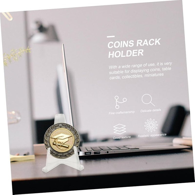 حامل شفاف من الأكريليك لعرض العملات المعدنية، 6 قطع، رف متين يوفر المساحة - Image 2