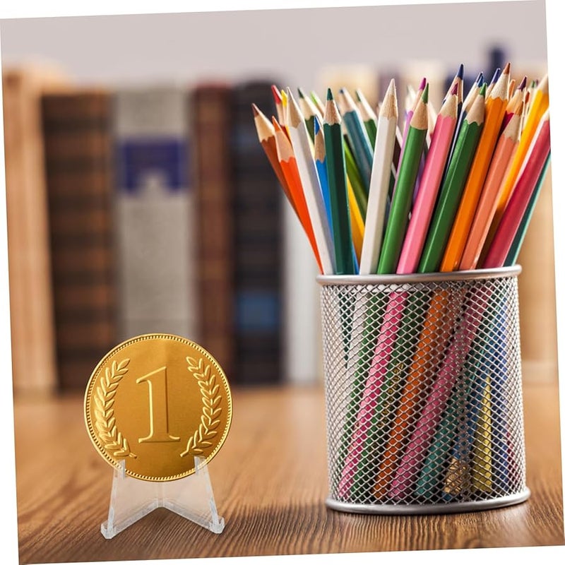 حامل شفاف من الأكريليك لعرض العملات المعدنية، 6 قطع، رف متين يوفر المساحة - Image 4