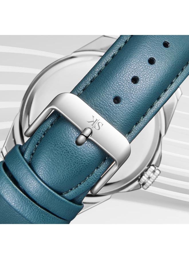 KENNETH SCOTT Kenneth Scott K24022-QLGG Men's Analog Display Watch & Leather  Strap Green  - Image 5