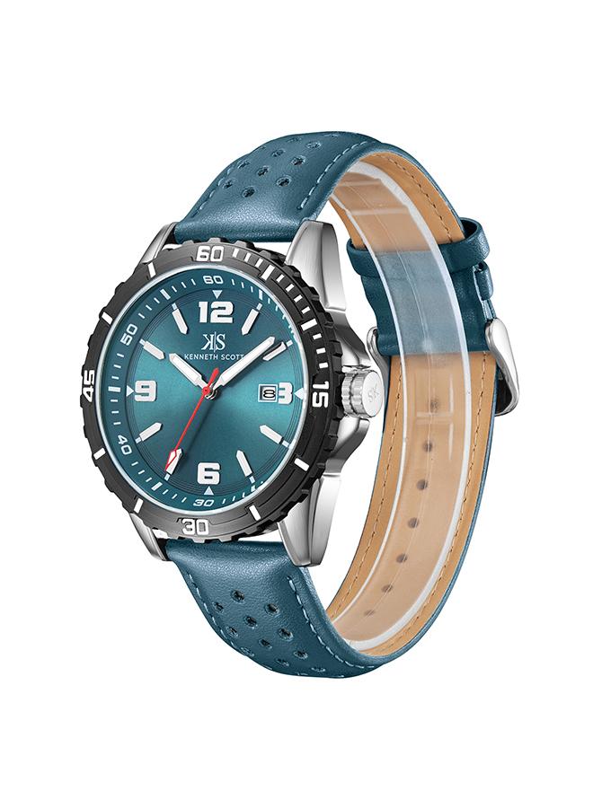 كينيث سكوت ساعة كينيث سكوت للرجال بحزام جلد أخضر - Image 3
