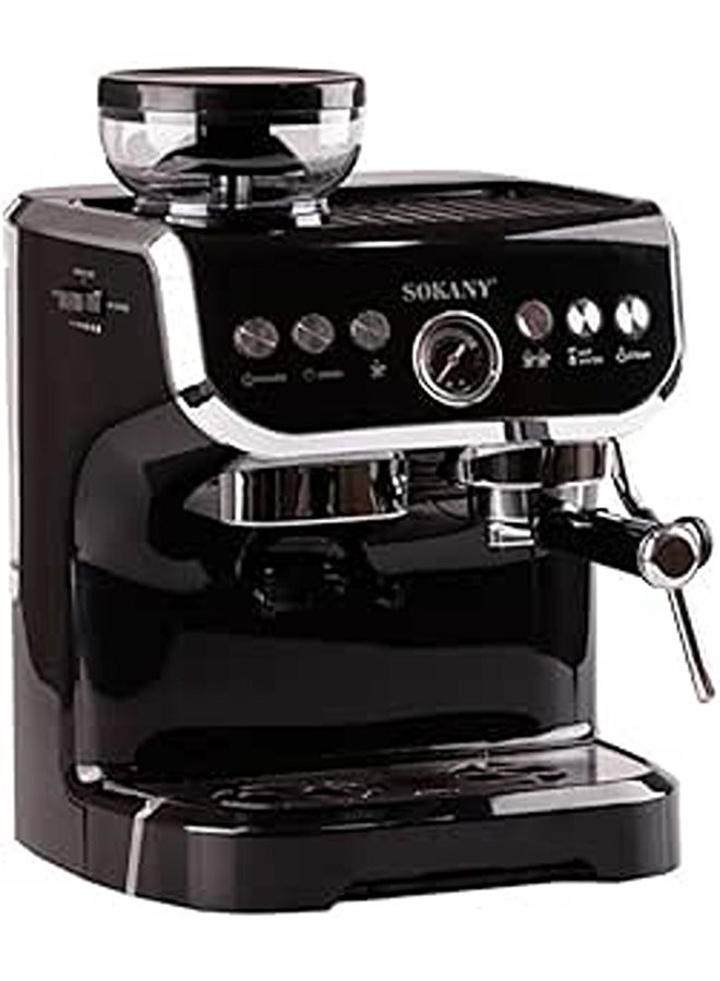 sokany Sokany | SK-6866 | 20 Bar Espresso Machine with Built-in Grinder | Professional Coffee Maker for Espresso, Cappuccino, and Latte 