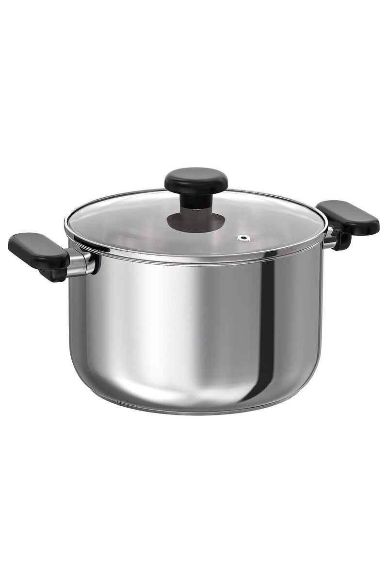 Pot with lid, clear glass/stainless steel, 5 l - Image 1