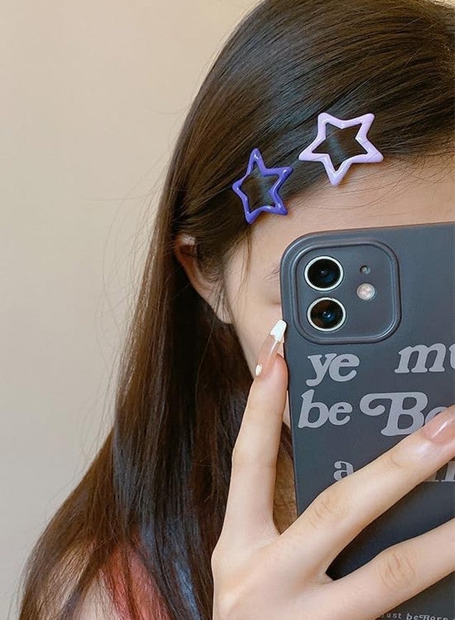 Rinpoche Star Hair Clips Snap Star Hair Accessories Non Slip Star Clips for Girls Women Y2K Accessories Silver Metal Hair Clips Star Hair Barrettes Star Hair Clips for Women Star Hair Clip (silver and multi, free) - Image 4
