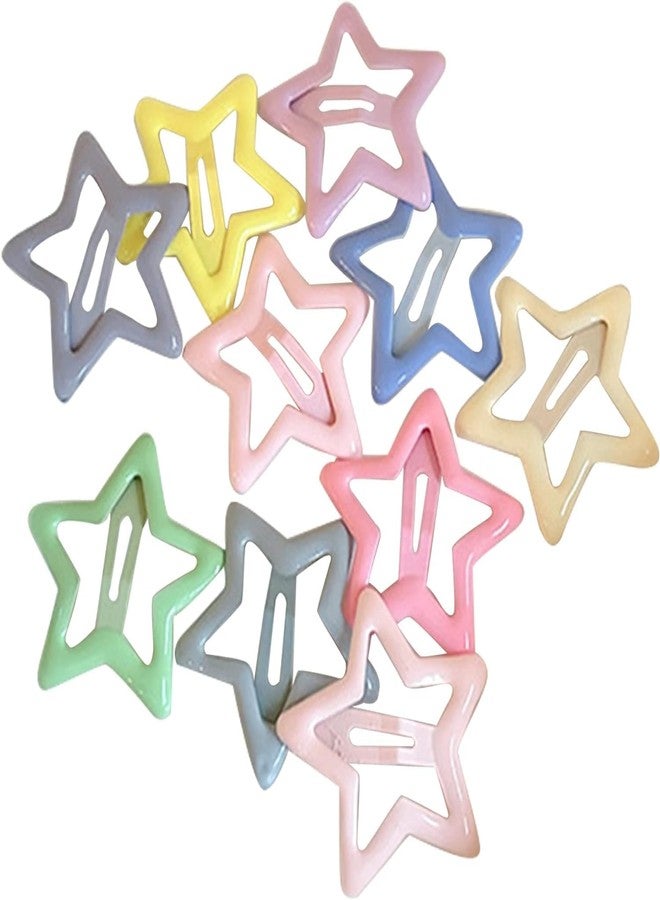 Rinpoche Star Hair Clips Snap Star Hair Accessories Non Slip Star Clips for Girls Women Y2K Accessories Silver Metal Hair Clips Star Hair Barrettes Star Hair Clips for Women Star Hair Clip (silver and multi, free) - Image 1