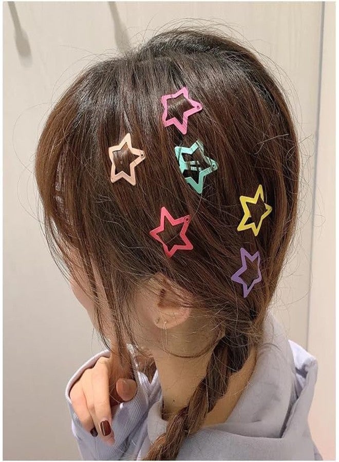 Rinpoche Star Hair Clips Snap Star Hair Accessories Non Slip Star Clips for Girls Women Y2K Accessories Silver Metal Hair Clips Star Hair Barrettes Star Hair Clips for Women Star Hair Clip (silver and multi, free) - Image 5