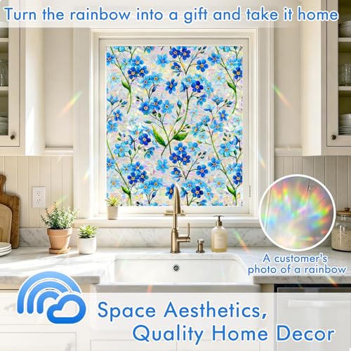 SOMWISE Rainbow Window Privacy Film,Heat Control,UV Blocking,Anti-Glare,Day & Night Privacy Protection & Decoration for Home, Bathroom,Glass Door,Static Cling,Renter-Friendly with Installation Tools - Image 5