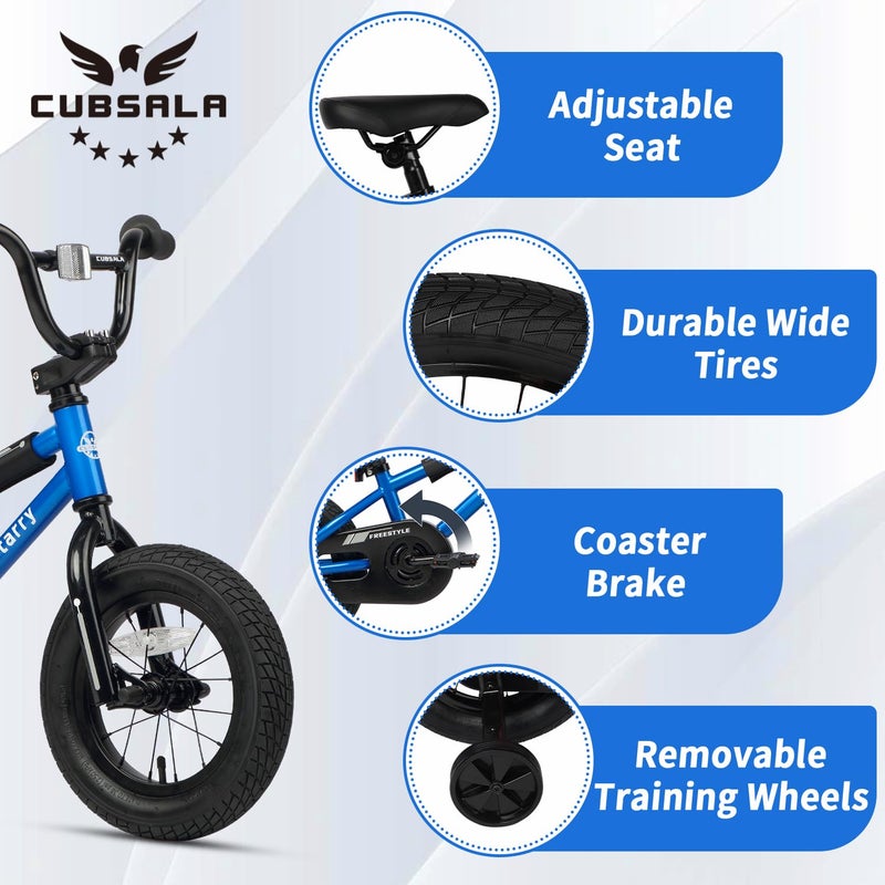 cubsala 12 Inch Kids Bike for 1 2 3 4 Years Old Boys Girls Beiginner Toddlers Riders BMX Style Bicycle with Training Wheels Coaster Brake, Sky Blue - Image 3