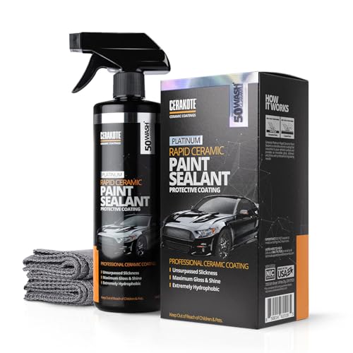 CERAKOTE Platinum Rapid Ceramic Paint Sealant Spray 14 oz 50 Wash Rating Long Lasting Hydrophobic Coating and Protection for Cars HighGloss Shine - Image 1