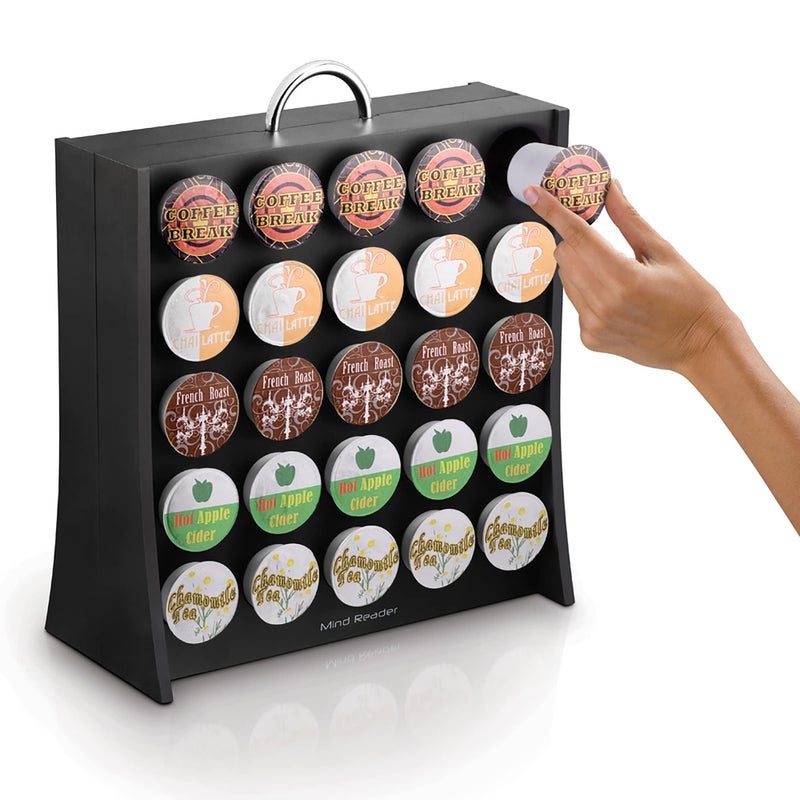 Mind Reader Single Serve Coffee Pod Storage, 50 Coffee Pod Capacity, Countertop, Double-Sided, 12"L x 4"W x 14"H, Black - Image 5