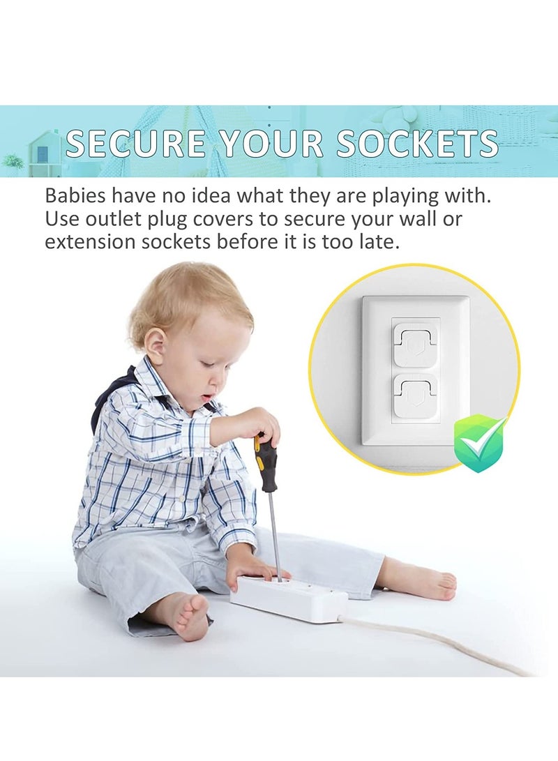 Cool Baby COOLBABY White Baby Proofing Outlet Covers Electric Outlet Pulg Covers for Baby Safety Socket Cover Protector Cap to Prevent Your Child from Power Shock Hazard 60 Pack - Image 5