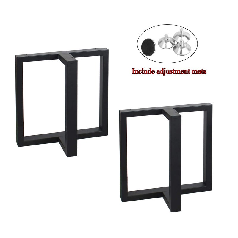 Womio 2Pcs Metal Furniture Legs Rustic Decory T Shape Table LegsDesk LegsHeavy Duty Dining Table LegsIndustrial ModernBlackH157 x L177 inchs - Image 2