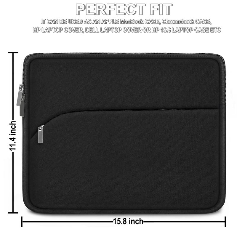 MKLCCP Laptop Sleeve Case 15.6 inch, Durable Portable Monitor Protective Cover with Front Pocket, Traveling Computer Carrying Bag Laptop Sleeve Compatible for HP, Dell, Asus, Lenovo, Black - Image 5