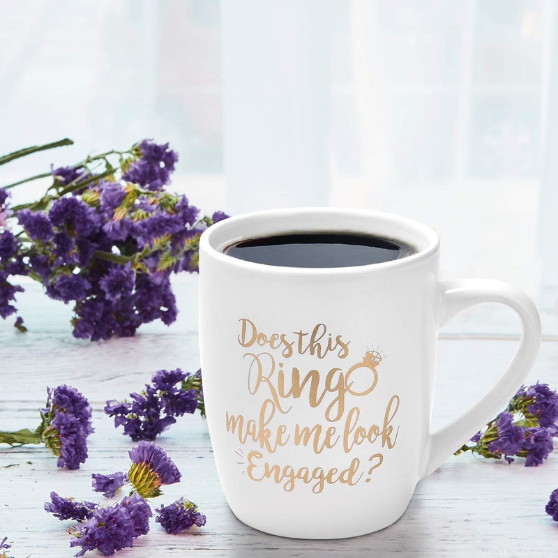 Maustic Engagement Gift Does This Ring Make Me Look Engaged Coffee Mug Funny Mug Novelty Coffee Mug Gift For Women Men Engagement Anniversary Birthday Christmas - Image 3