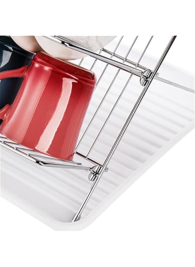 هوكور Toriseek 2 Tier Foldable Dish Drying Rack with Drip Tray, Stainless Steel Dish Drainer Rack, Collapsible Dish Drainer, Folding Dish Rack for Kitchen Sink, Countertop, Cutlery, Plates, Dishes - Image 4
