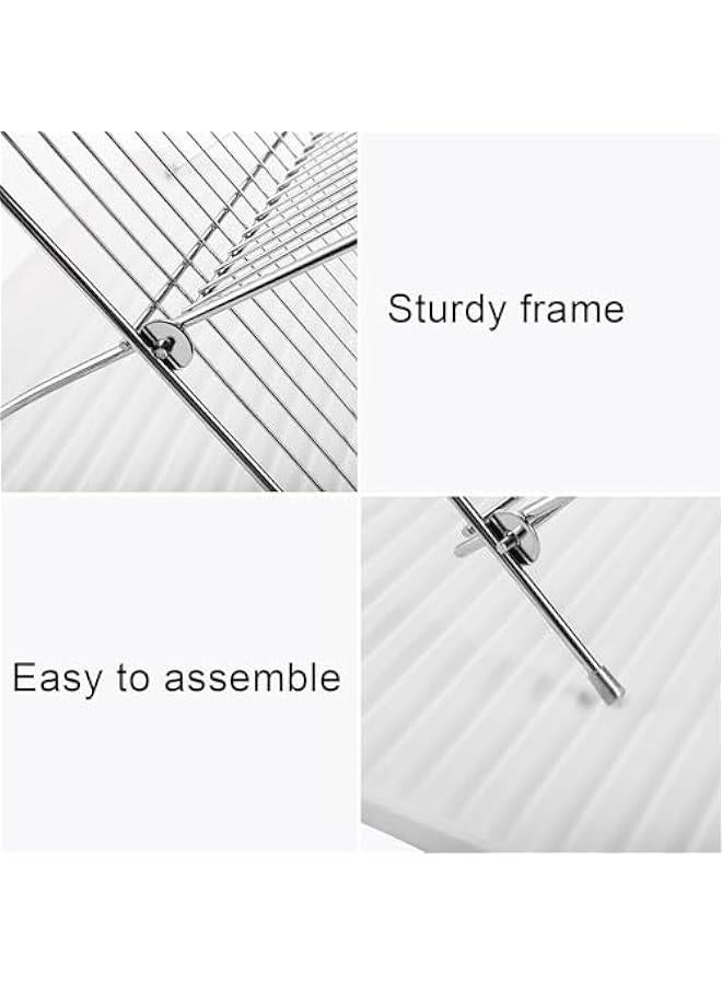 هوكور Toriseek 2 Tier Foldable Dish Drying Rack with Drip Tray, Stainless Steel Dish Drainer Rack, Collapsible Dish Drainer, Folding Dish Rack for Kitchen Sink, Countertop, Cutlery, Plates, Dishes - Image 5