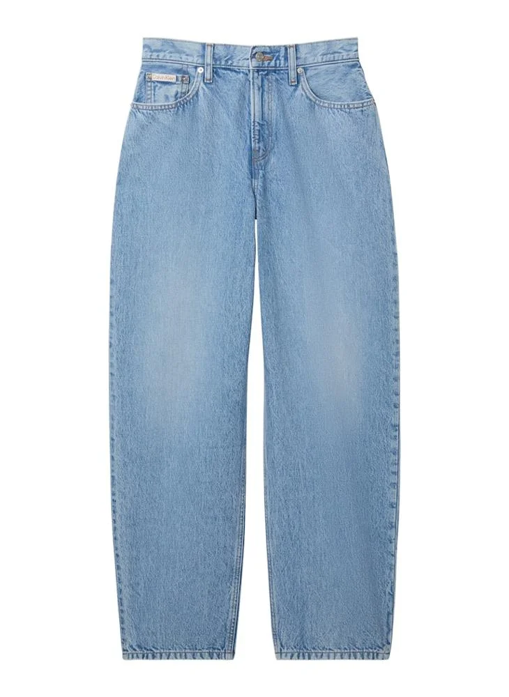 Calvin Klein Jeans SAGE STONE Faded Relaxed Barrel Leg Jeans for Women | Best Price UAE