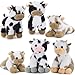 Tezituor 6 Pcs Large Cow Stuffed Animals Set 10 Inch Stuffed Cow Plushies Bulk for Party Christmas Decoration Cute Cow Plush Toy Gift for Boys Girls - Image 2