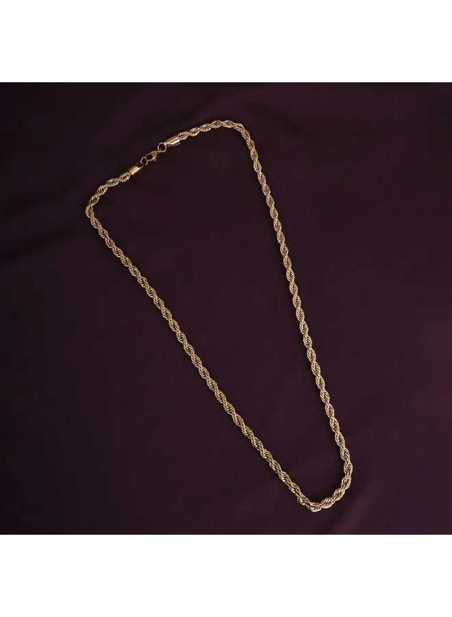 Palmonas PALMONAS 18k Gold Tone Plated Rope Chain | 6 MM
 for Men