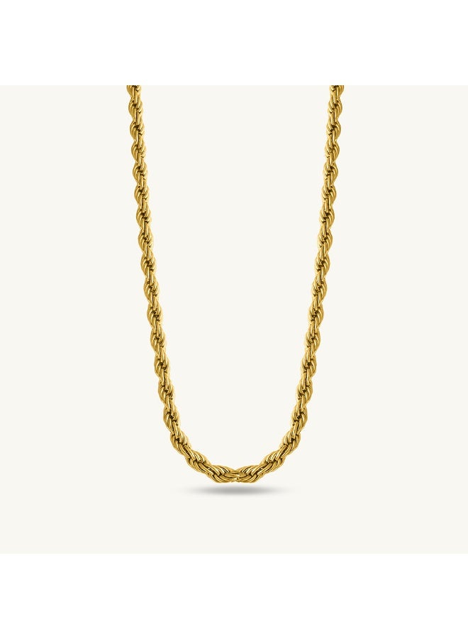 PALMONAS 18k Gold Tone Plated Rope Chain | 6 MM
 for Men - Image 1