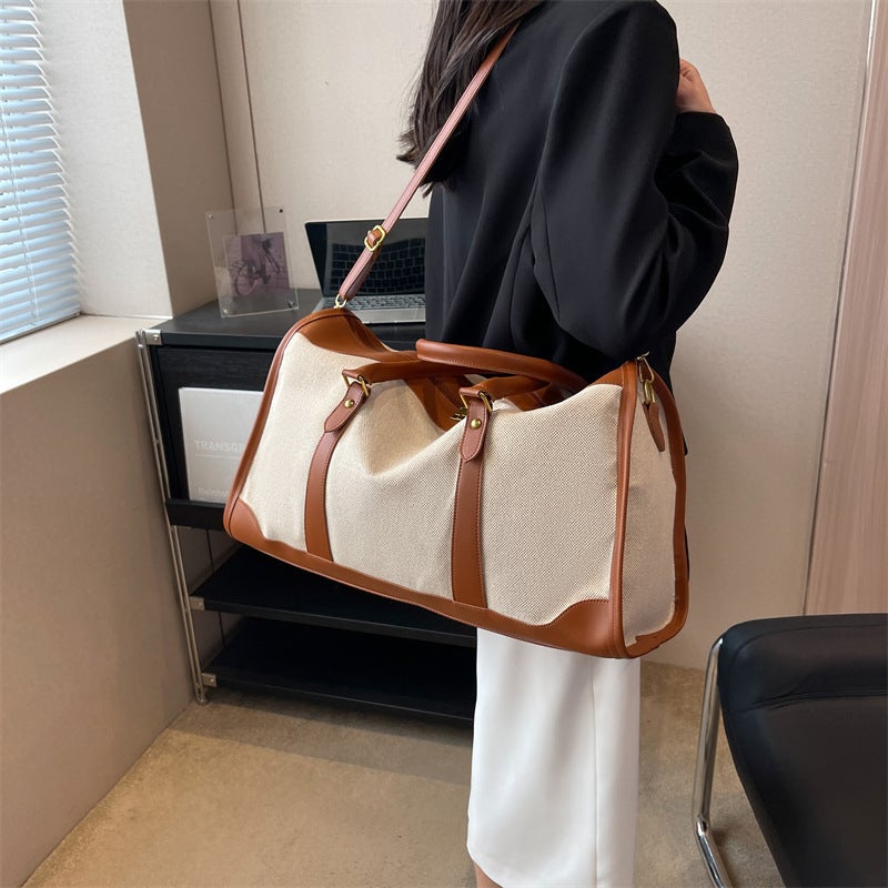 Vintage Canvas Travel Tote Bag for Women - Image 2