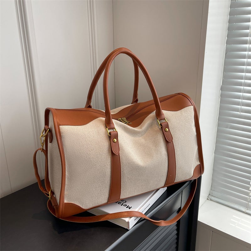 Vintage Canvas Travel Tote Bag for Women - Image 1