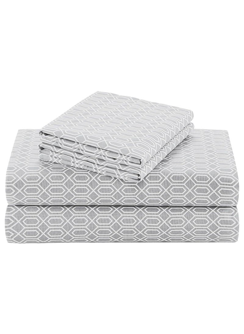Comfort Spaces Comfort Spaces 100 Cotton Sheet Set Breathable Lightweight Soft with 12 Elastic Pocket Fits up to 14 Mattress All Season Cozy Bedding Matching Pillow Case Twin XL Diamond Taupe 3 Piece 