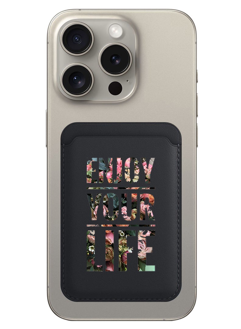 Theodor Magnetic Wallet, Compatible with MagSafe Wallet, for iPhone Wallet, for iPhone 16/15/14/13/12 Series, Not for iPhone 13/12 mini, 3 Card Holder, Vegan Leather, Black - Enjoy your rally - Image 1