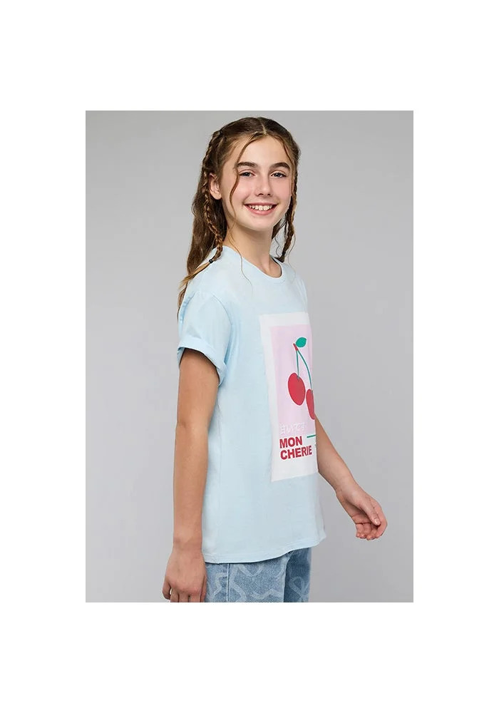 R&b Printed T-Shirt with Crew Neck and Short Sleeves
