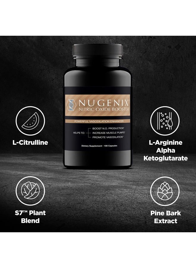 Nugenix Nitric Oxide Booster Supplement - Nitric Oxide Flow, L-Arginine, L-Citrulline, Pine Bark Extract - Vasodilator - 100 Capsules  - Image 5
