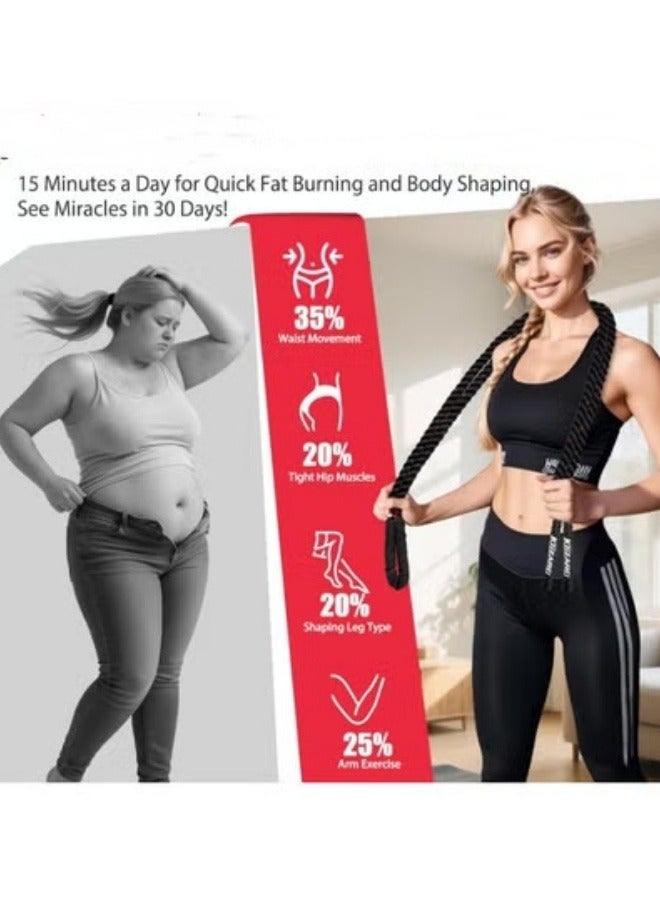 COYO حبل قفز، حبل قفز موازن للرجال والنساء، حبل قفز ثقيل للتمارين، حبال قفز للبالغين لتمارين المنزل، تحسين القوة وبناء العضلات، معدات تمارين الجسم الكاملة - Image 2